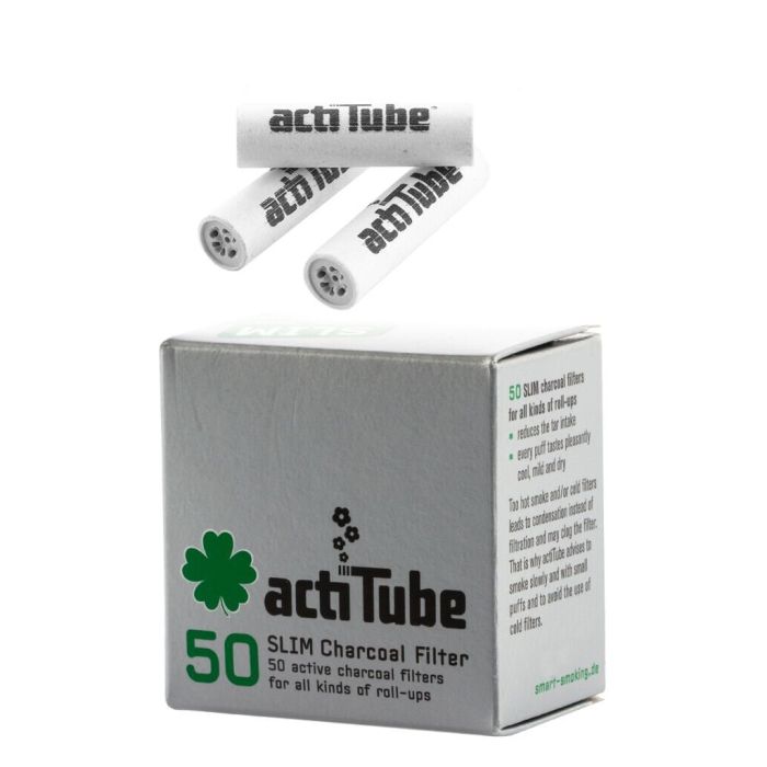 1x Full Box 50er actiTube Aktivkohlefilter SLIM Filter