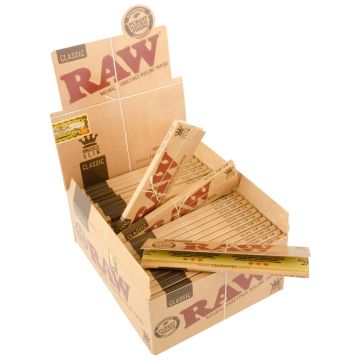 Raw Black King Size Orgánico papel de fumar (110x40mm), RAW