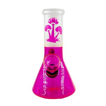 Glass Mushroom Bong Pink 12 cm